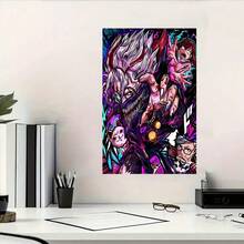Framed   Anime Character Canvas Art Poster -  Dandadan  Transverse Art Deco Classic Modern Style - For Living Room, Bedroom, Classroom, Home Office, Bathroom, Indoor & Outdoor, Ideal Gift For Anime Room Decor