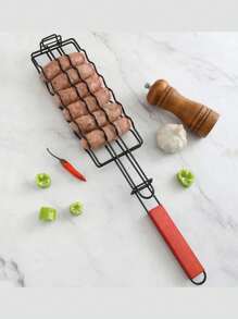 1 Stück Hot Dog Grillkorb, tragbares wiederverwendbares Outdoor Grillnetz, 6 Stück Hot Dog Grillrost, Wurst Grillnetz Clip Rack, geeignet für Familienzusammenkünfte, Outdoor-Picknick, Camping Grillen
