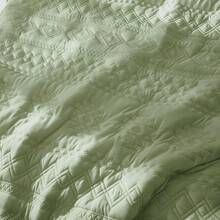 Blue Quilt King Size Bedding Sets With 2 Pillow Shams, Lightweight Soft Bedspread Coverlet, Quilted Blanket Thin Comforter Bed Cover All Season, 3 Pieces, 104x90 Inches, All - Season Bedding - 波西米亞綠 - 查看 3