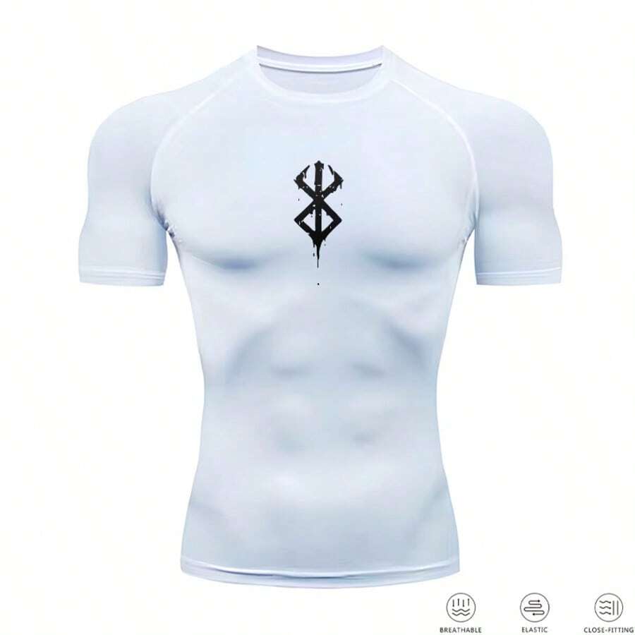 Compression T-Shirt Gym Fitness Crossfit Cross Gothic Style Fashion Unique Stylish - trắng - Xem 1