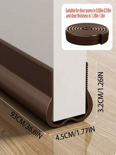 93cm/Pc PVC Door Bottom Seal Gasket, Soundproof Noise Reduction, Windproof Seal For Door Gaps, Suitable For Air Conditioned Room & Bedroom