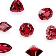 一颗 100% 实验室培育红宝石圆形切割宝石，用于制作饰品高级珠宝制作材料 - 紅色 - 查看 6