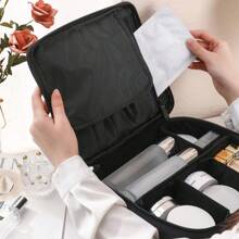 1 pieza Estuche de maquillaje profesional Estuche de belleza Mujer Maletín cosmético impermeable Organizador de maquillaje Caja de almacenamiento de viaje para manicura, Estuche de maquillaje de viaje, Organizador de estuche de maquillaje de gran capacidad Bolsa de maquillaje portátil de viaje con divisores ajustables para mujeres y niñas