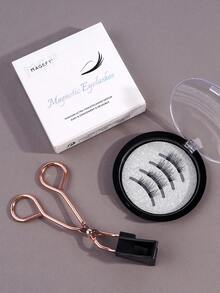 MAGEFY 2 Pairs CC Curl Magnetic Eyelash Kit With 5 Pcs Eyelash Curler+ Magnetic Clips ,1 Boxes Magnetic False Eyelashes+1 Boxes Magnetic Half Eye False Eyelashes,Glue-Free Natural Looking Reusable False Eyelashes - 自然纖長款 - 查看 10