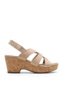 Women's Wedge Sandals Comfortable Open Toe Platform Casual Dressy Cork Summer Dress Shoes - Apricot - View 5