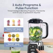 Moothie Blender, 12-Piece Blender For Shakes And Smoothies, 43Oz Large Blender Jar & 2 Portable Blender Cups, Personal Smoothies Maker For Kitchen With Auto-Smart Tech & Speed Control-TLL - Default - View 5