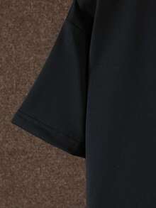 2pcs/Set Tween Boy Casual Contrast Color Pocket Short Sleeve T-Shirt & Cargo Shorts Outfit, Spring/Summer - Black and White - View 5