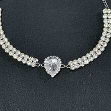 Bohemian Women's Sparkling Water Drop Rhinestone Anklet, Suitable For Everyday Wear And Beach, Jewelry - Multicolor - View 4