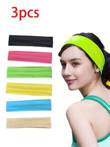6pcs/3pcs Women's Fashion Solid Color Sports Headband, Vintage Knitted Yoga Headband High Elastic Wide Brim Headband, Suitable For Outdoor Sports, Yoga, Face Washing, Skin Care, Fashion Decoration Party, Etc.