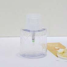 ART LALIC 220ml Lockable Empty Pump Dispenser Refillable Bottle, Nail Manicure Cleaner Makeup Remover Container Press Bottle