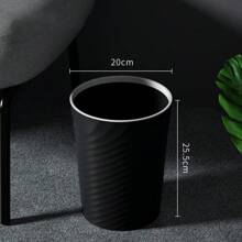 Space-Saving Modern Black Trash Can, Easy-Clean Plastic Wastebasket For Bathroom, Office, Bedroom - No Batteries Required, Bathroom Organizers And Storage Home Bathroom Decor Fall Decor Back To School