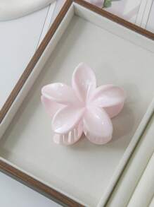 3pcs/1pc Women 8cm/3.15 Inch Pink, White, Blue Flower Shaped Plastic Hair Clips, Cute Large Size, Lightweight, Fashion Versatile, Elegant, Minimalist Style, Solid Color Hair Accessories For Daily, Casual, Party, Commute, Travel, Ponytail, Bun, Face Washing, Makeup, Outfit Matching