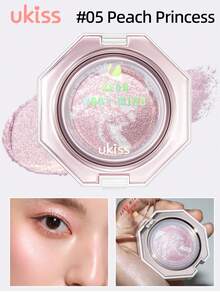 ukiss 面部粉底高光笔、腮红高光笔调色板、光泽闪光高光、自然闪亮高光、化妆照明器、轻盈、光滑、面部美容化妆 - #05 Peach Princess - 查看 2
