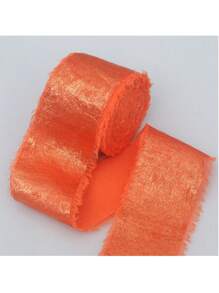 Cinta de gasa color dorado champán, cinta de seda dorada brillante con borde deshilachado para ramos de novia, envolver regalos, decoración de boda DIY, manualidades, Navidad, Día de San Valentín