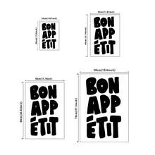Bon Appetit Poster, Medieval Font Print, French Motto Poster, Black And White Kitchen Wall Decor, Maximalist Kitchen Decorative Painting, Frameless - Black and White - View 8