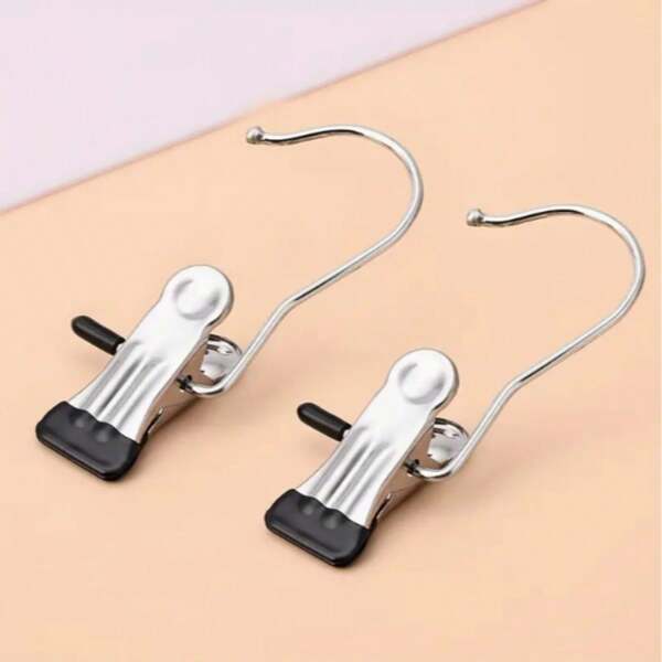 Heavy Duty Metal Clothes Hanger - 360° Rotating Clamp To Save Space, Suitable For Pants, Laundry And Home Storage, Stainless Steel Closet Organizer For Efficient Wardrobe Organization, Space-Saving Hanger | Fashionable Metal Surface | Sturdy Structure, Garment Clips