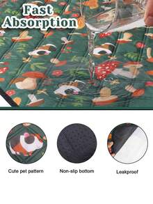 18" X 24" Washable Guinea Pig Cage Pad, Reusable Waterproof Super Absorbent Guinea Pig Pee Pad, Pet Bowl Mat, Small Animal Anti-Slip Mat For Guinea Pigs, Rabbits, Hamsters, Rats - Pink - View 10