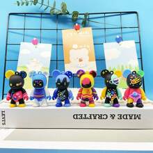 Colorful Cartoon Graffiti Teddy Bear PVC Soft Phone Skin Sticker, Cute Candy Color Keychain Pendant - Multicolor - View 5