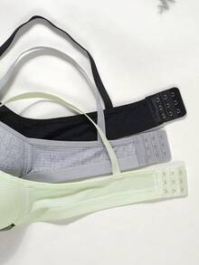 3pcs/Set Teen GirlRibbed Triangle Cup Bras, Comfortable & Breathable, Suitable For 13-16 Years Old - Multicolor - View 5