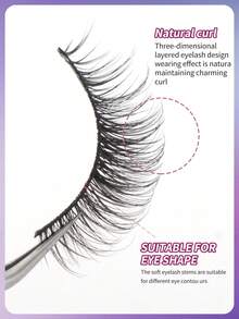 40 Pairs Mixed Pack Natural Crossover False Eyelashes Handmade Lengthened Thick Curly Eyelashes Artificial Mink Eyelashes Makeup Tools Hot Sellers - 黑色 - 查看 6