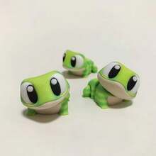 1pc 3D Printed Adorable Bulging Eyed Frog Animal Figurine, Decoration Model Ornament - Multicolor - View 5