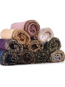 1pc Women's Fashion Chain Chiffon Long Scarf, Long Solid Color Muslim Headscarf/Hijab Shawl, Elegant Daily Casual Sunscreen - Chain Chiffon Scarf - View 4