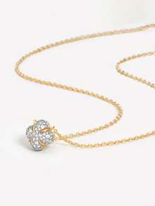 1 pieza Collar con colgante de trébol de cuatro hojas de circonita, joyería de plata de ley 925 para mujeres, elegante y adecuado para uso diario, regalo de cumpleaños - Collar con colgante de trébol de cuatro hojas - Ver 5