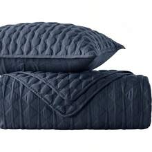 Blue Quilt King Size Bedding Sets With 2 Pillow Shams, Lightweight Soft Bedspread Coverlet, Quilted Blanket Thin Comforter Bed Cover All Season, 3 Pieces, 104x90 Inches, All - Season Bedding - Navy - 查看 7
