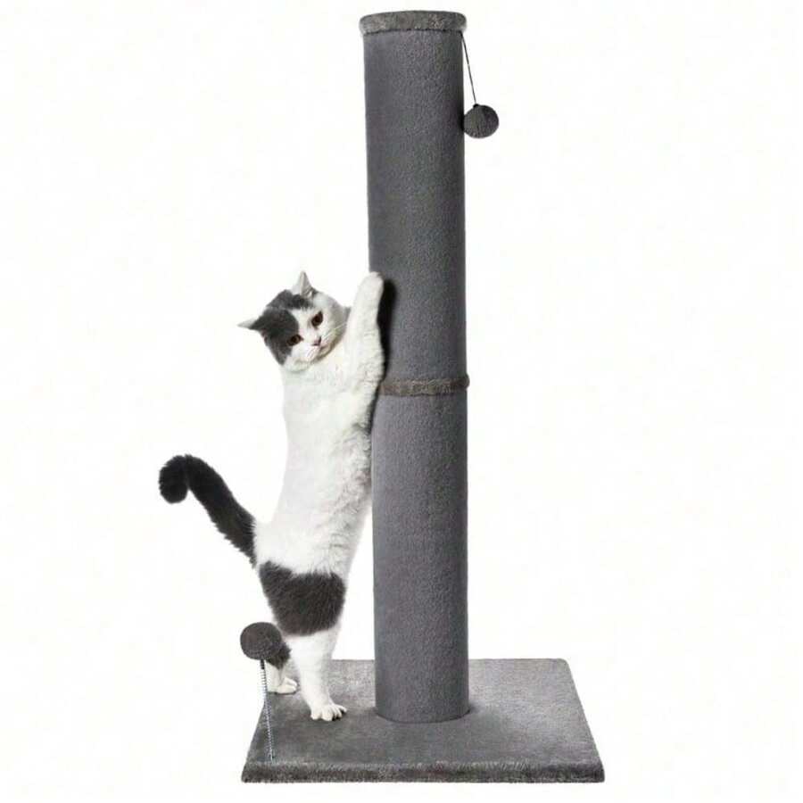 Cat Craft Cat Scratching Post, Tall Scratch Post, Carpet Cat Scratching Post With Replaceable Toys, Sturdy Base, Large, Gray Scratch Pad-CLL