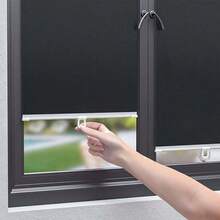2Set Portable No-Drilling Blackout Roller Blinds With 3 Suction Cup And 4 Adhesive Hook Temporary Retractable Insulated UV Protection Window Cover Curtain Black Privacy Window Roller Blind Shades For Home Office Car Bedroom Living Room Kitchen - Sunshade Roller Blind - View 6