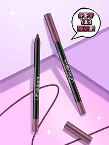 Misslyn Waterproof Colored Eyeliner Pencil, Long-Lasting Color, Smooth And Moisturizing Texture, Available In Matte, Pearl, And Glitter Finishes, Easy To Create Rich And Precise Lines, Can Be Trimmed With A Pencil Sharpener, Smudge-Proof, Waterproof, Long-Lasting, Sweat-Resistant - 209 Đỏ Tím - Xem 4