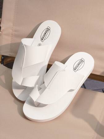 Men's Summer Casual Slippers, Outdoor Non-Slip & Durable EVA Sole Flip Flops, High-End Brand Minimalist & Fashionable Indoor House Slippers