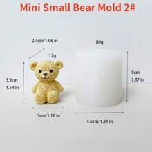 Molde de Vela 3D Urso Fofo, Mini Molde de Vela Perfumada de Urso de Pelúcia DIY, Decoração, Molde de Silicone, Artesanato, Molde de Vela de Cristal Epóxi, Sabonete