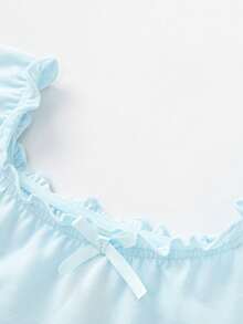 Balabala Sommernachthemd für Mädchen, süße und atmungsaktive Hauskleidung - blauer Farbton - Übersicht 6