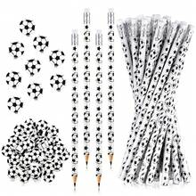 6/10/30 运动铅笔、趣味木铅笔、2B 铅笔、运动主题生日派对礼物、学校办公用品（足球主题）