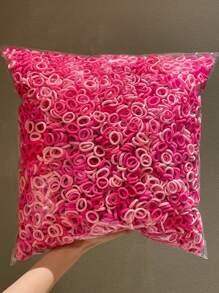 100pcs Pink Hair Scrunchies, Sweet & Simple Style, High Elasticity, Suitable For Casual Daily Use, All Season