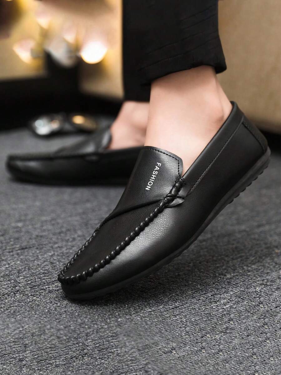 2025 Autumn/Winter New Casual Loafers Men, Breathable Slip-On Soft Driving Shoes (Note: Loafers Tend To Run Small, Customers With Large Feet Are Advised To Order One Size Up) - Black - View 1
