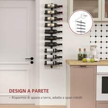 HOMCOM Wine Rack Table - Negro - Ver 5