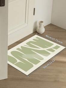 1 Piece Green Carpet, Modern Minimalist Geometric Style, Hall Carpet, Rectangle Crystal Velvet Carpet, 1000g/M², Anti-Slip Washable, Decorative For Home, Living Room, Kitchen, Dining Room, Office, All Season - Green - View 6