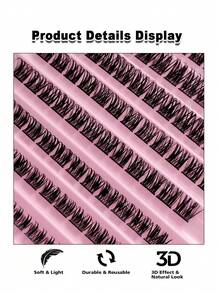 Rikuaild 120 件 D 卷睫毛 浓密交叉睫毛 自然外观 8-16 毫米 DIY 假睫毛 蓬松柔软睫毛延长 睫毛簇、睫毛簇、单根睫毛、睫毛、假睫毛 - D - 查看 5