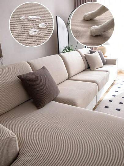 1st vattentät Jacquard Universal Stretch Soffkuddfodral, Modern Enkel Stil Anti-Slip Sofföverdrag, Vardagsrum Soffskydd Passar L-formad soffa och 1/2/3/4 sits soffa, alla årstider