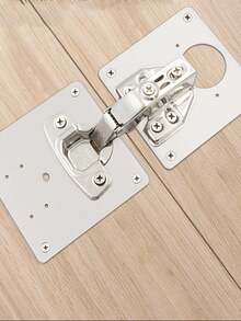 Stainless Steel Closet Door Hinge Repair Plates, Furniture Cabinet Door Hinges Fixing Installation Repair Pieces - Silver - View 5