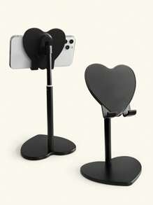 Soporte ajustable de metal con forma de corazón para teléfono de escritorio, compatible con iPhone y teléfonos Android, regalo para cumpleaños, familia y amigos, accesorios para teléfono