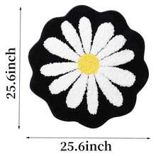 Bath Mat Non Slip Water Absorption Machine Washable Soft Plush Rug Mat For Bathroom Bedroom Kitchen Toilet Floors 25.6 X 25.6 Inches Black High-Low Pile Design Quick Dry - 彩色 - 查看 2