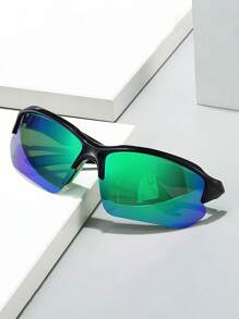 1pc/2pcs/3pcs Men's Sporty Half-Frame Polarized Mirrored Glasses, Classic Fashion Style Suitable For Costume, Hiking, Trekking, Cycling, Windproof Eyewear, Recommended As Gifts