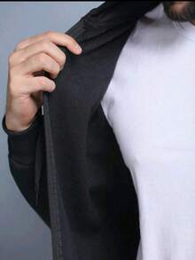 Unisex Zip Up Hooded Sweatshirt - màu đen - Xem 9