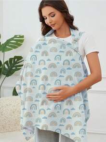 1件棉质纱布哺乳巾，透气哺乳围巾带硬质支撑环，哺乳围裙，多功能汽车座椅遮阳篷，复活节礼物