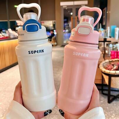 1 件 800ML316 不锈钢运动水杯，适用于男女学生，户外汽车办公室，便携式大容量健身运动自行车杯，保冷保温运动水壶，节日礼物不锈钢水瓶母亲节礼物返校