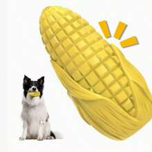 Juguete indestructible para perros que muerden agresivamente, juguetes de masticar duros y chillones con sabor a tocino, juguete para limpiar los dientes del perro para razas medianas y grandes, mantiene al perro ocupado (Amarillo)