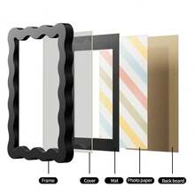 1pc Rainbow Series Colored Cardstock Wave Photo Frame, Decorate Living Room, Can Be Used As A Birthday Gift, Wedding Gift, Rama Table Decor, Housewarming Gift, Dorm Essentials, B&B Decor (No Photo Paper) - Multicolor - View 12